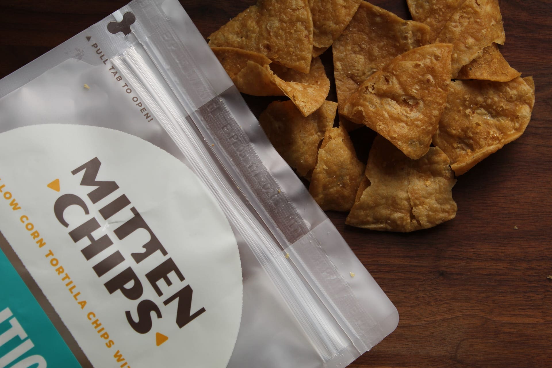 Mitten Chips Traditional tortilla chips fresh from the bag
