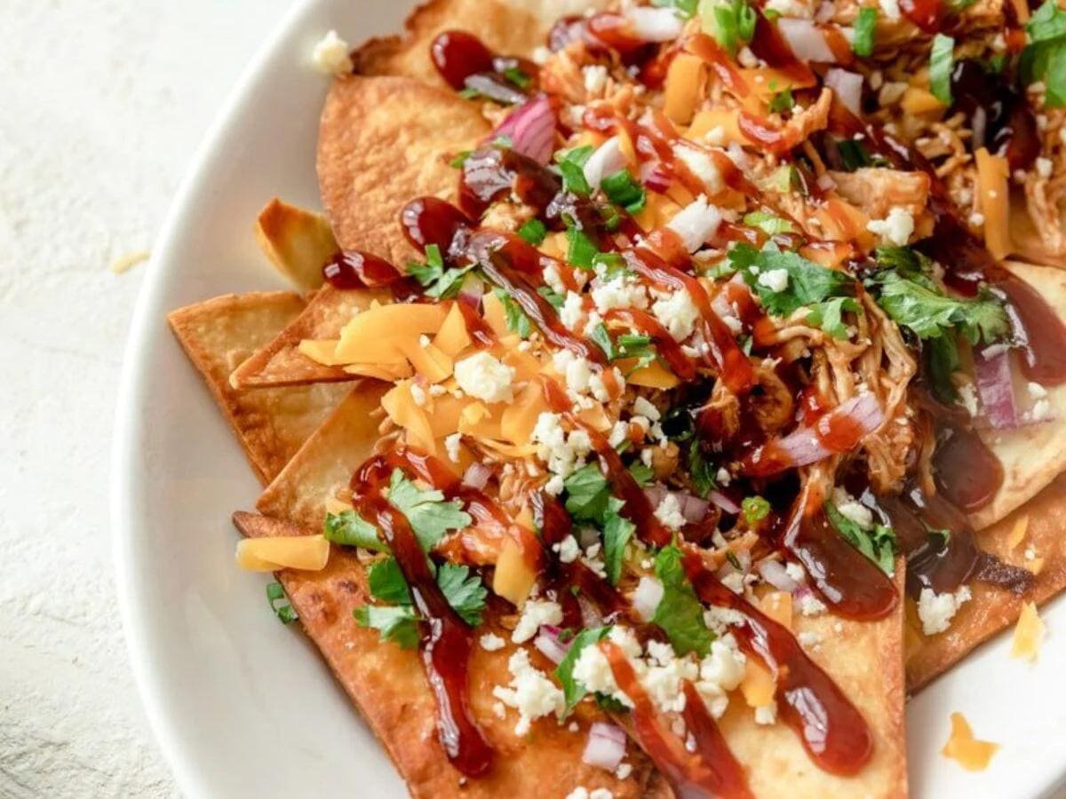Sweet & Smoky Chicken Nachos made with Sweet & Smokey Pepper Mitten Chips